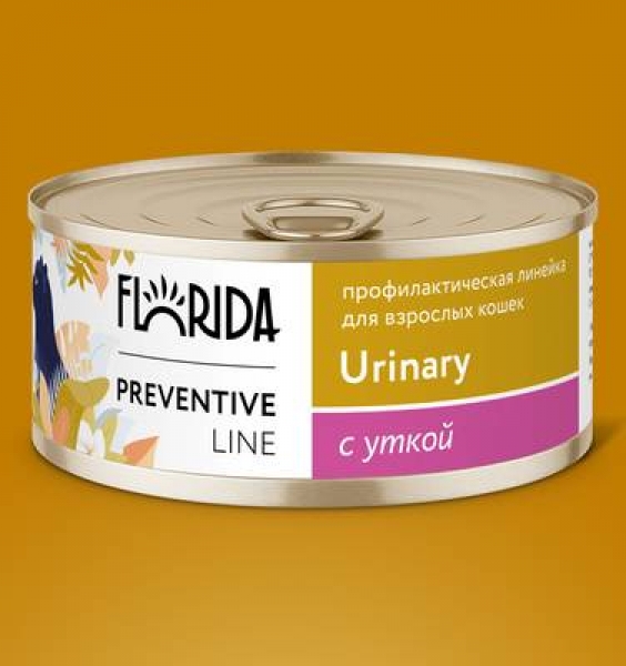 Florida Preventive Line Urinary консервы для кошек при профилактике мочекаменной болезни, с уткой